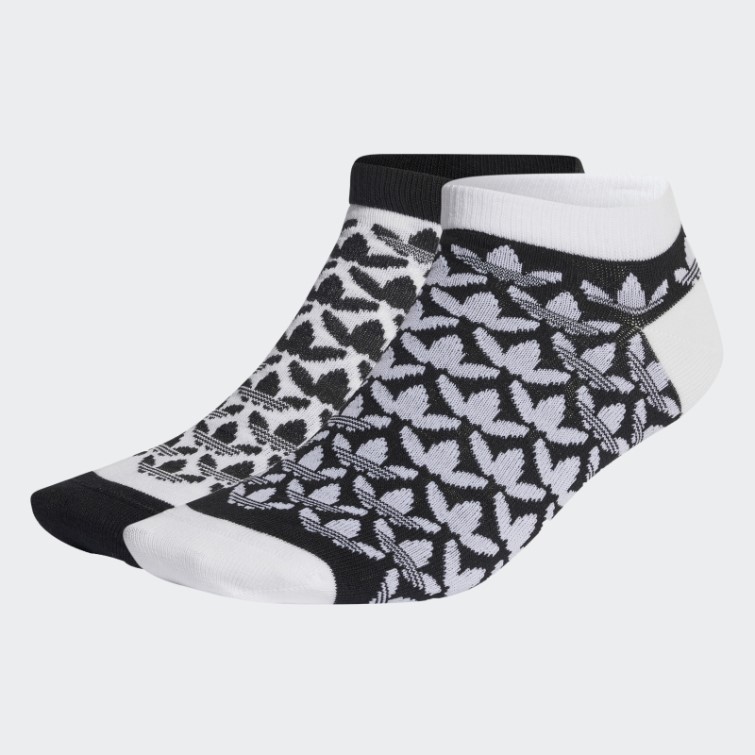 Monogram Liner Chaussettes 2 Paires Blanc Adidas