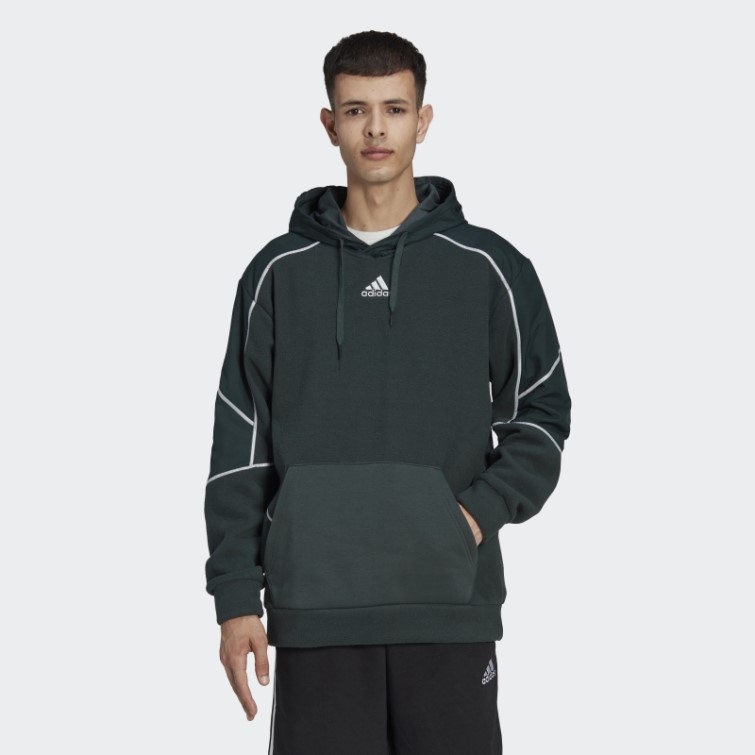 Sweat à Capuche Adidas Essentials Reflect In The Dark Vert Polaire