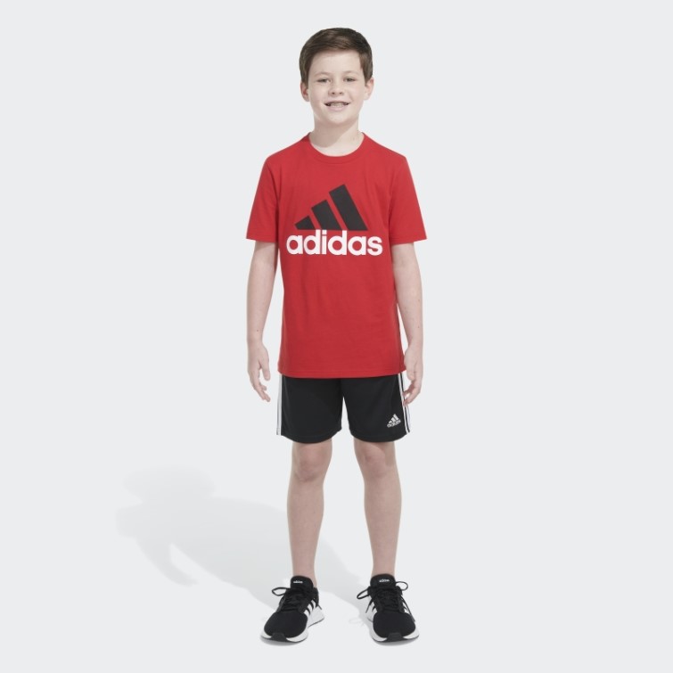 écarlate Adidas Ss Tee Deux Tons Bos
