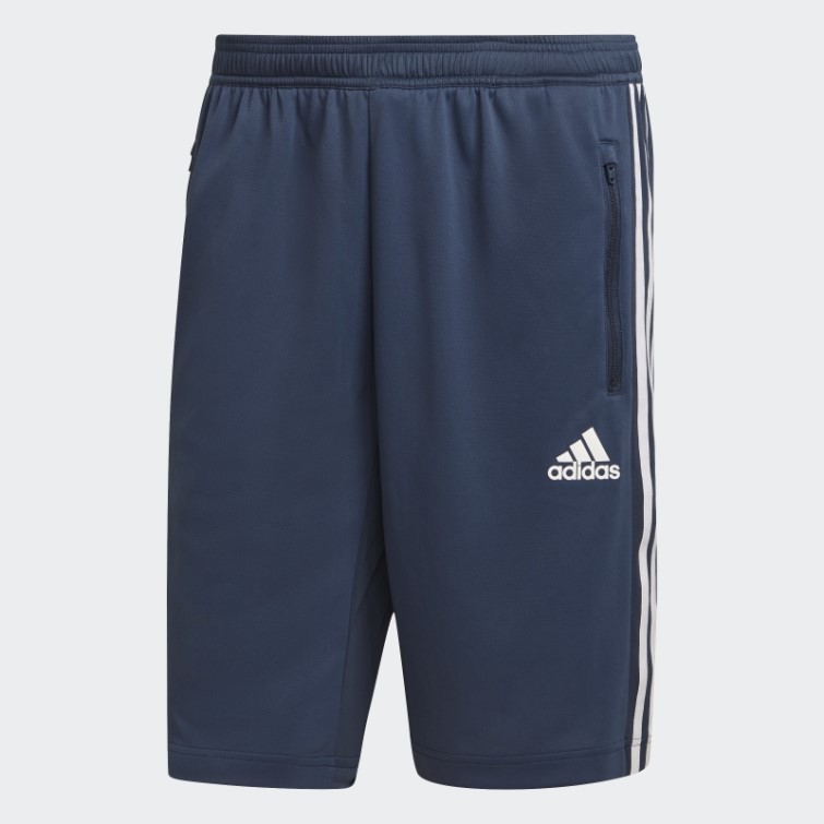 Bleu Marine Adidas Designed 2 Move 3-stripes Primeblue Short Chaud
