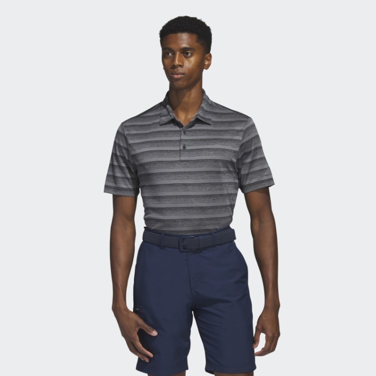 Adidas Polo Rayé Bicolore Gris Fashion