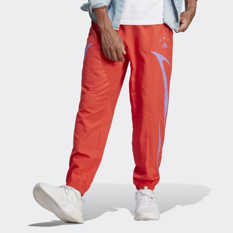 Pantalon Tissé Color Block Rouge Adidas