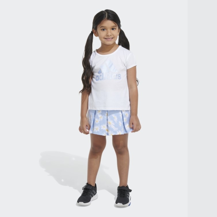 Ensemble Short Adidas Ss Tee Ft Aop Blanc