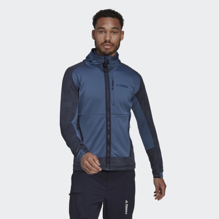 Adidas Terrex Tech Flooce Veste Polaire De Randonnée à Capuche Acier
