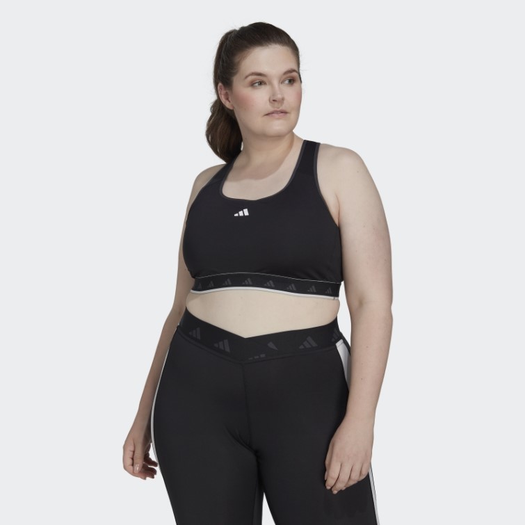 Soutien-gorge D'entraînement Techfit à Maintien Moyen Adidas Hyperglam Powerreact Noir (grande Taille)