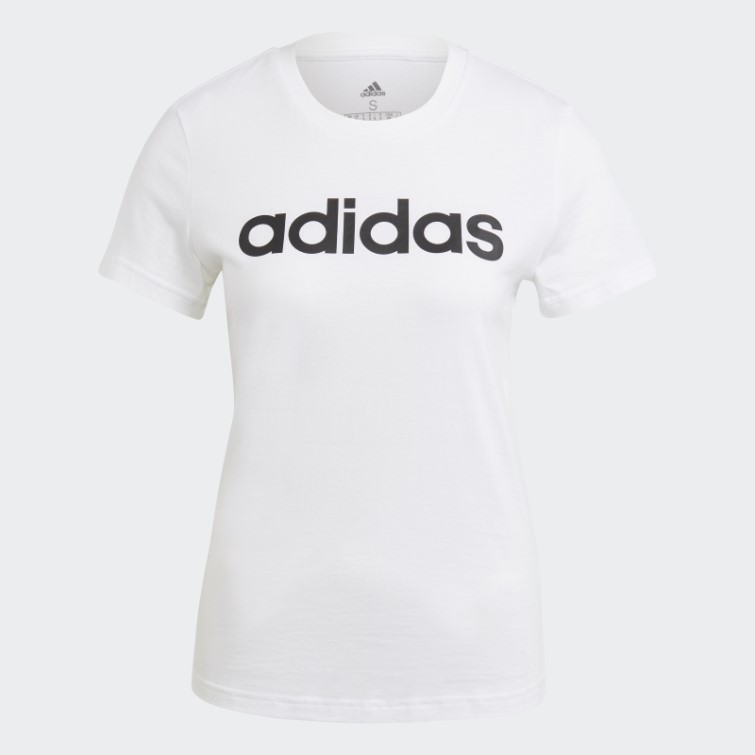 T-shirt Slim Logo Adidas Essentials Blanc