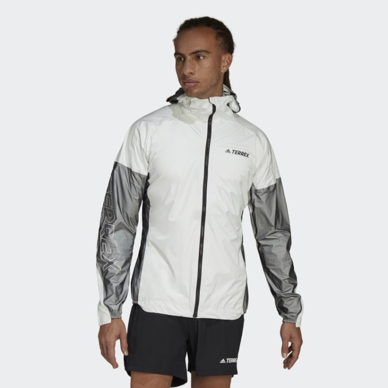 Veste De Pluie Trois Couches Pro Terrex Agravic Adidas Blanc