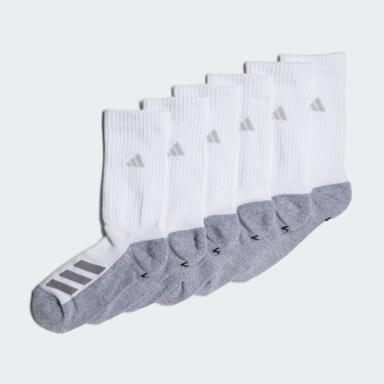 Adidas Socquettes Matelassées Angle Stripe Crew 6 Paires Blanc