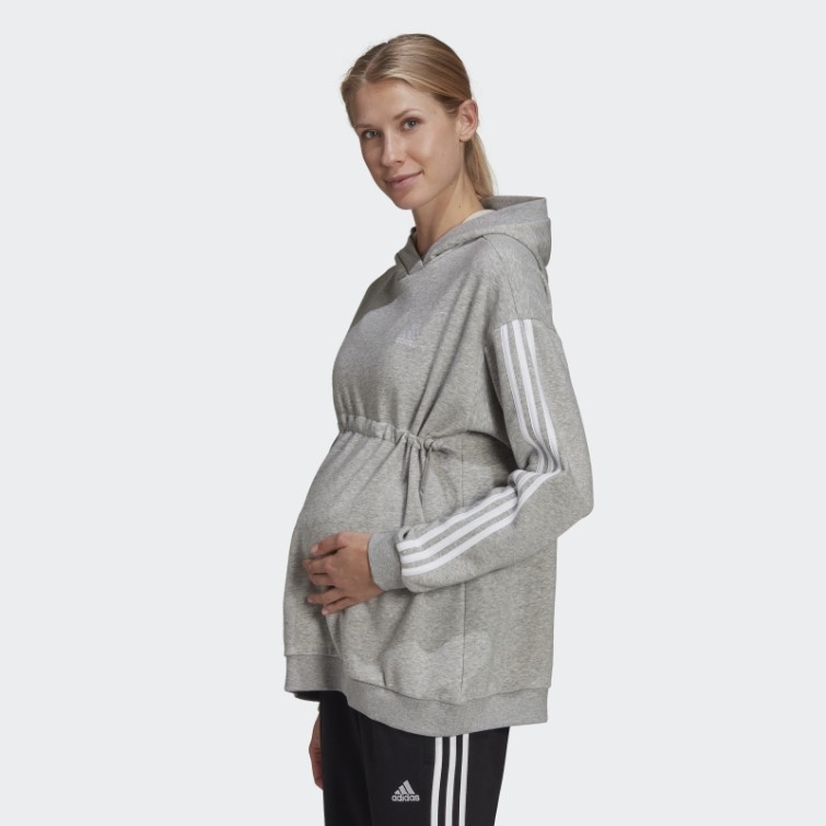 Sweat à Capuche Adidas Essentials Cotton 3-stripes (maternité) Blanc