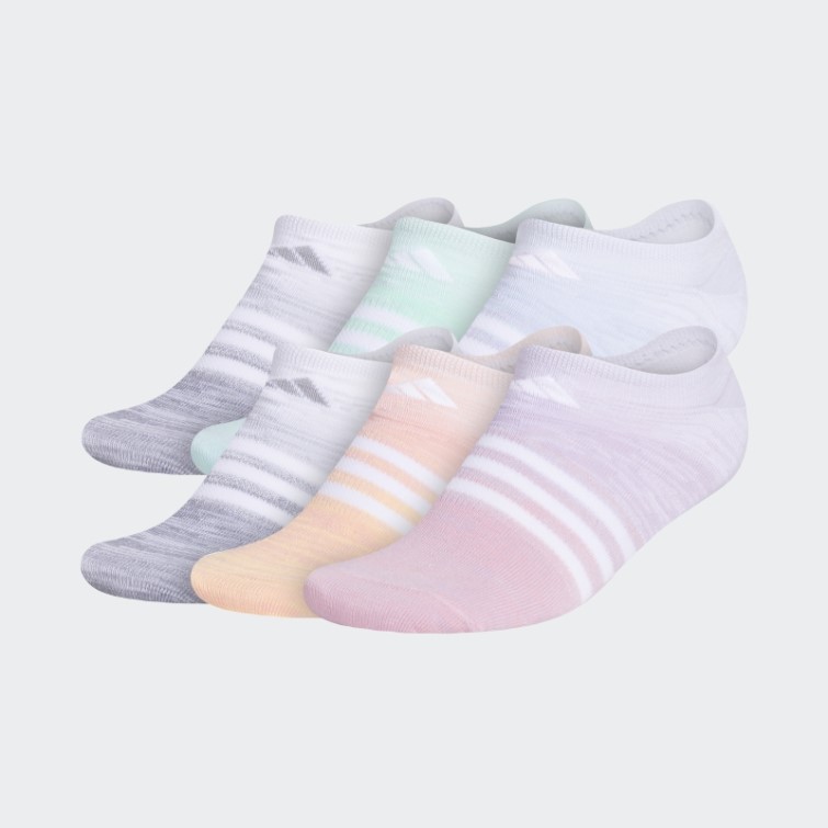 Chaussettes Invisibles Adidas Superlite Multi Space Dye Blanches 6 Paires