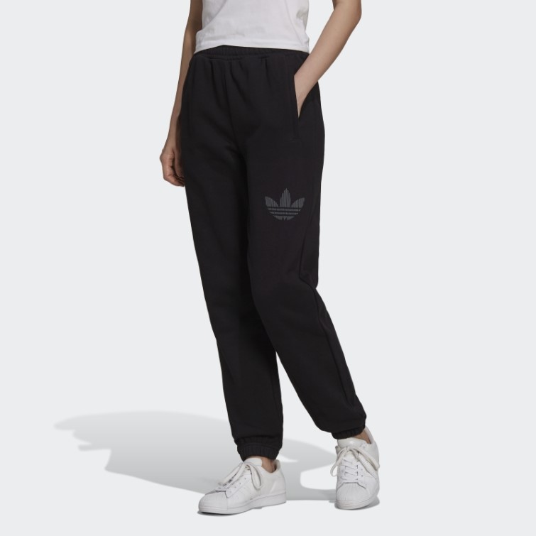 Pantalon De Survêtement à Revers Avec Graphique Trèfle Noir Adidas