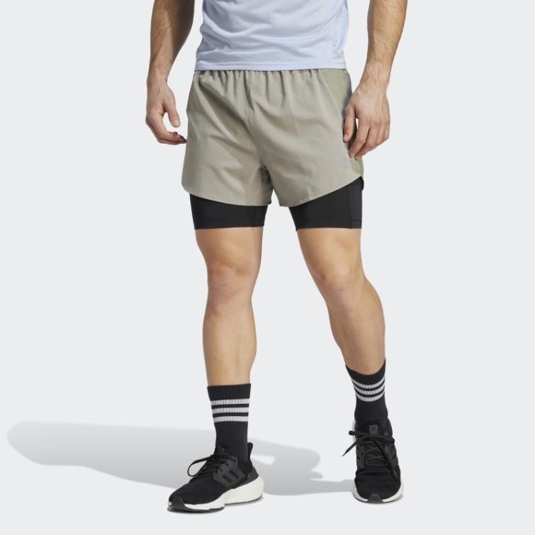 Conçu Pour Le Running Short 2 En 1 Adidas Silver Pebble