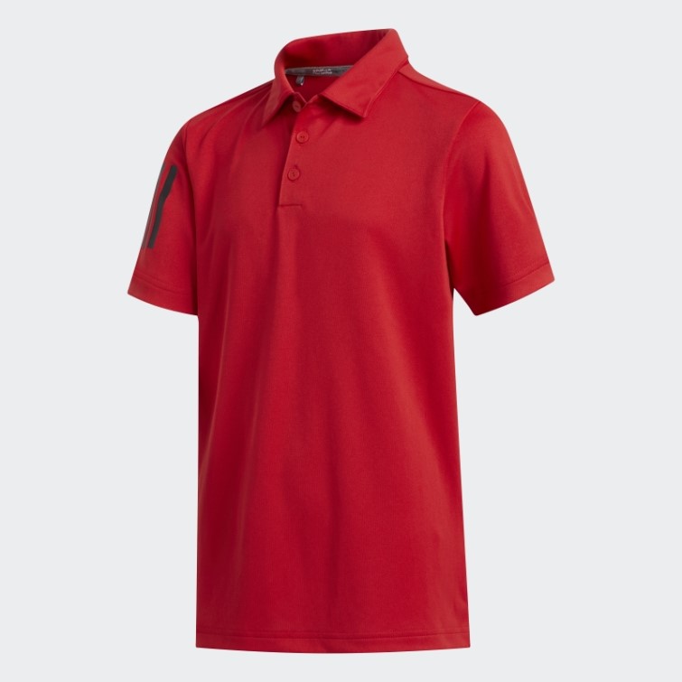 Polo 3 Bandes Adidas Rouge