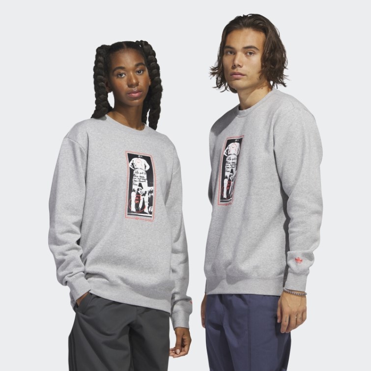Sweat Ras Du Cou Graphique Shmoofoil Gris Moyen Adidas