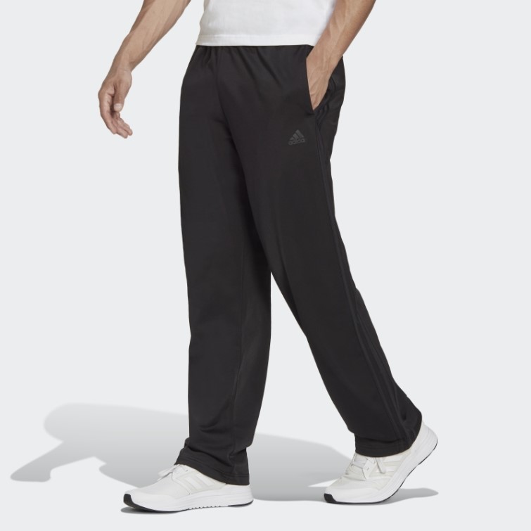 Pantalon De Survêtement Adidas Primegreen Essentials Warm-up Ourlet Ouvert 3 Bandes Noir