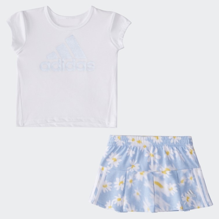 Adidas Igss Tee Ft Aop Jupe-short Ensemble Blanc