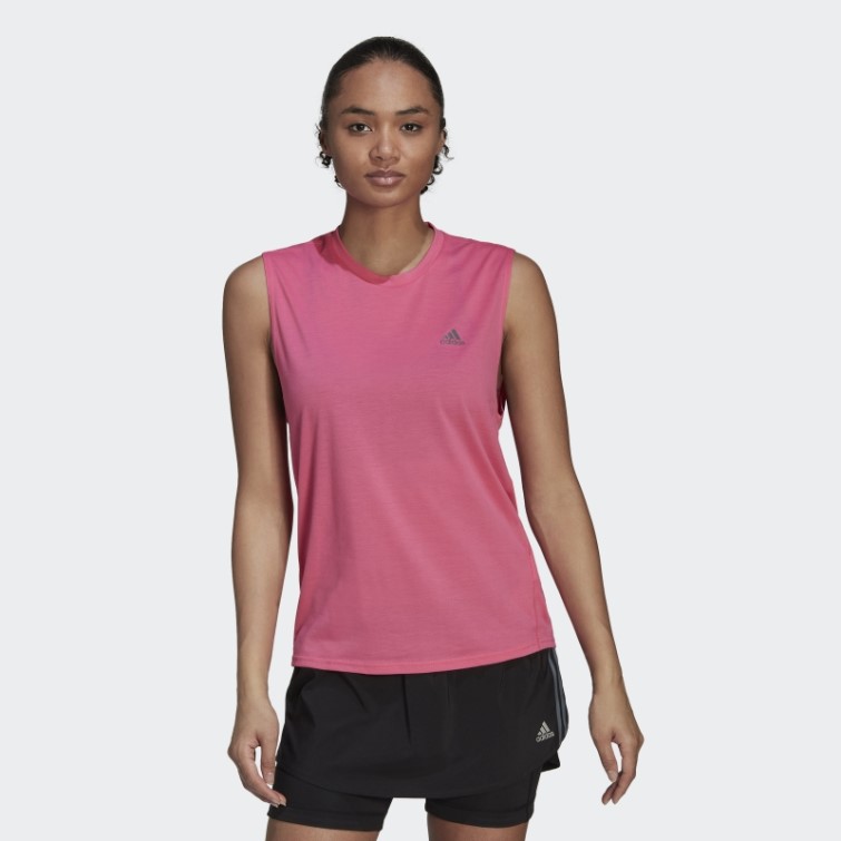 Courir Icônes En Cours D'exécution Muscle Tank Magenta Adidas