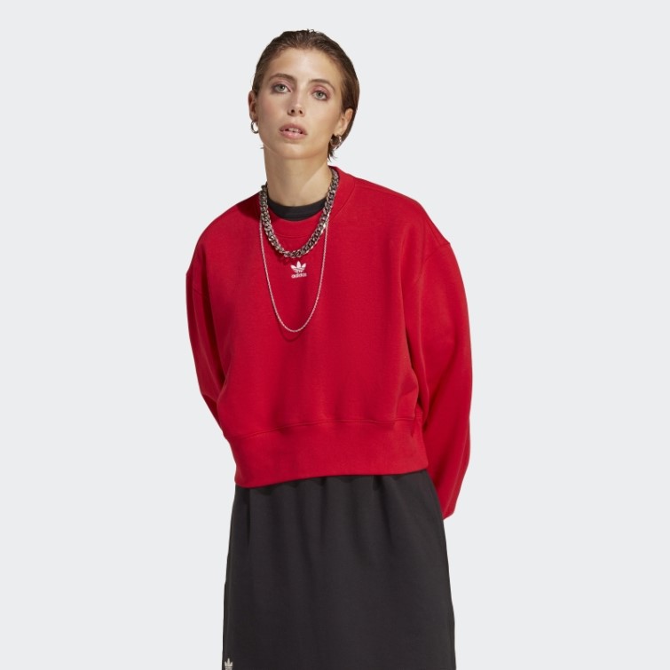Sweat Adicolor Essentials Crew écarlate Adidas