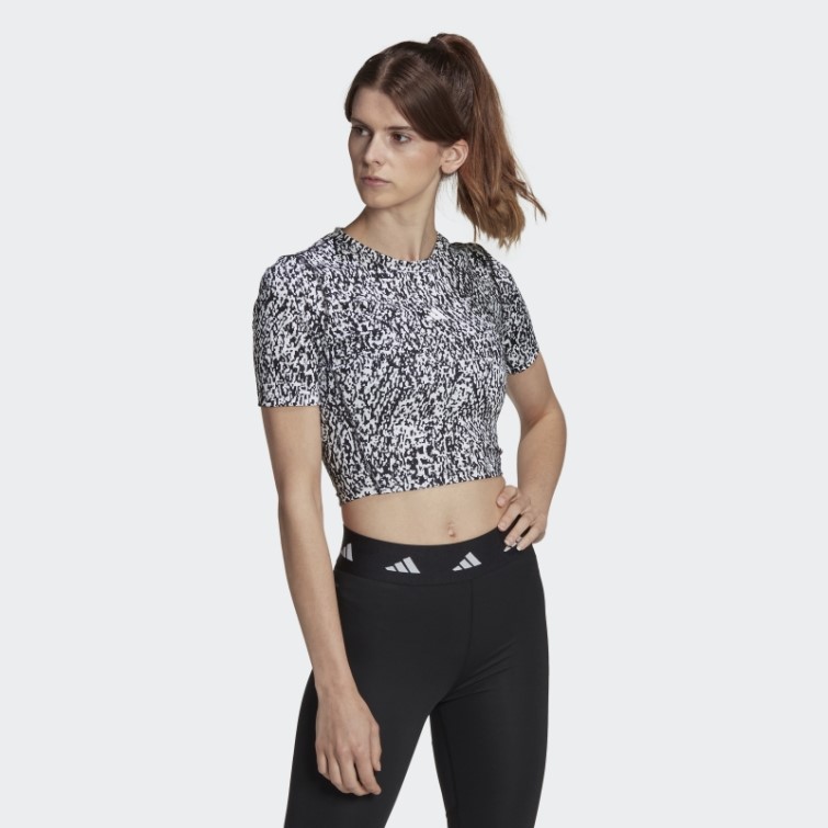 Crop Top D'entrainement Adidas Techfit Blanc