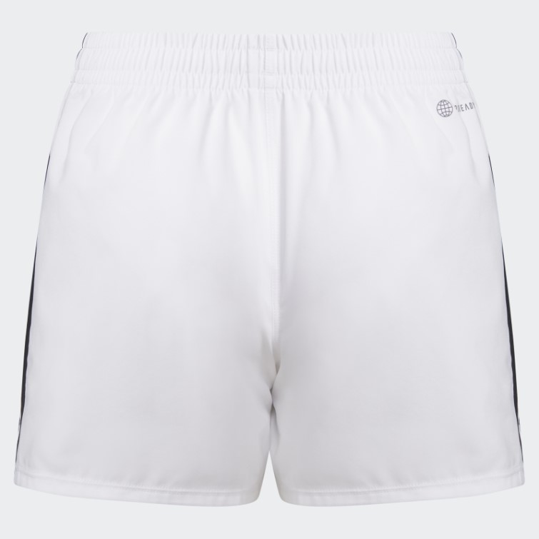 Adidas Short Tissé à 3 Bandes Blanc