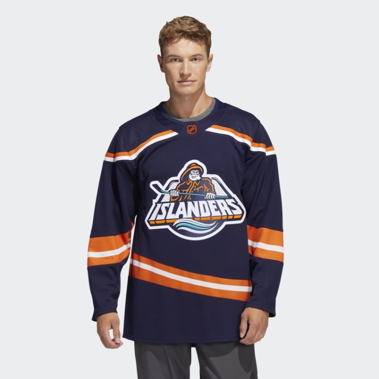 Maillot Adidas Bleu Marine 09 Ccm-sld Islanders Reverse Retro Wordmark Authentique