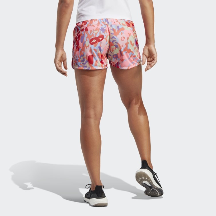 Pacer Aeroready Train Essentials Minimal Branding Short à Imprimé Fleuri Adidas Corail