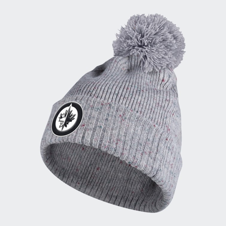 Adidas Jets Speckle Cuffed Pom Bonnet Gris