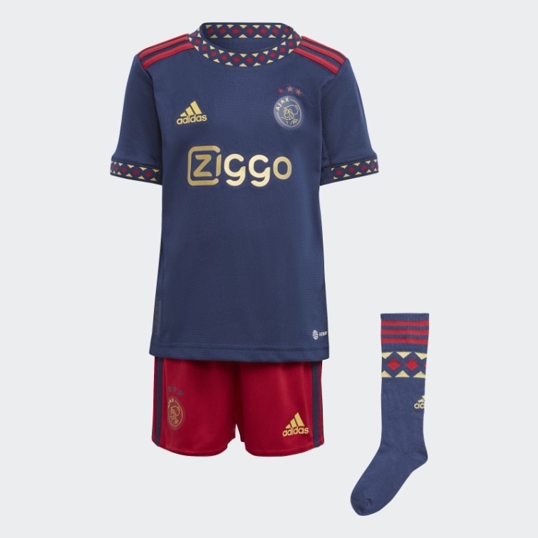 Mini Kit Adidas Ajax Amsterdam 22/23 Extérieur Bleu Marine