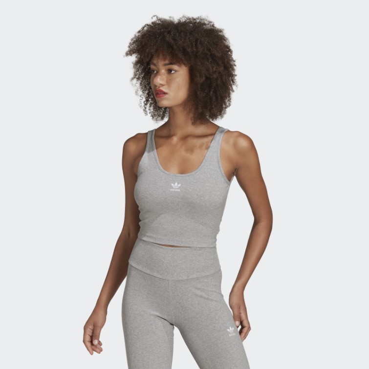 Adicolor Essentials Débardeur Côtelé Gris Moyen Adidas
