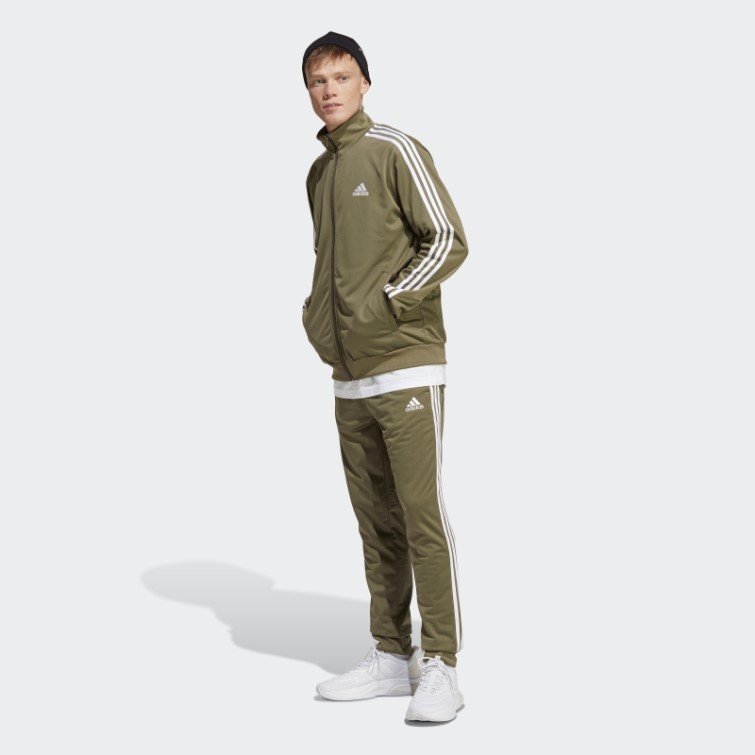 Adidas Basic 3-stripes Tricot Survêtement Olive
