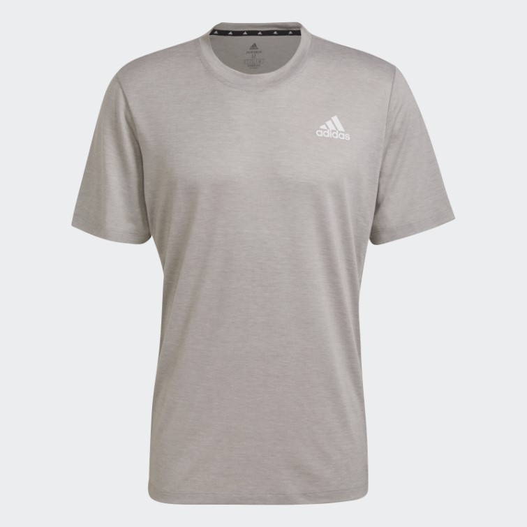 Aeroready Designed To Move T-shirt De Sport Chiné Adidas Gris Moyen