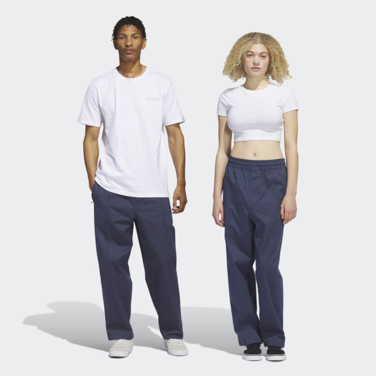Pantalon Nervuré Bleu Marine (non Genré) Adidas