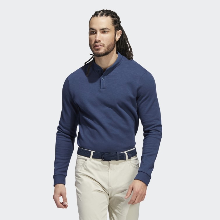 Go-to Polo Henley Manches Longues Bleu Marine Adidas