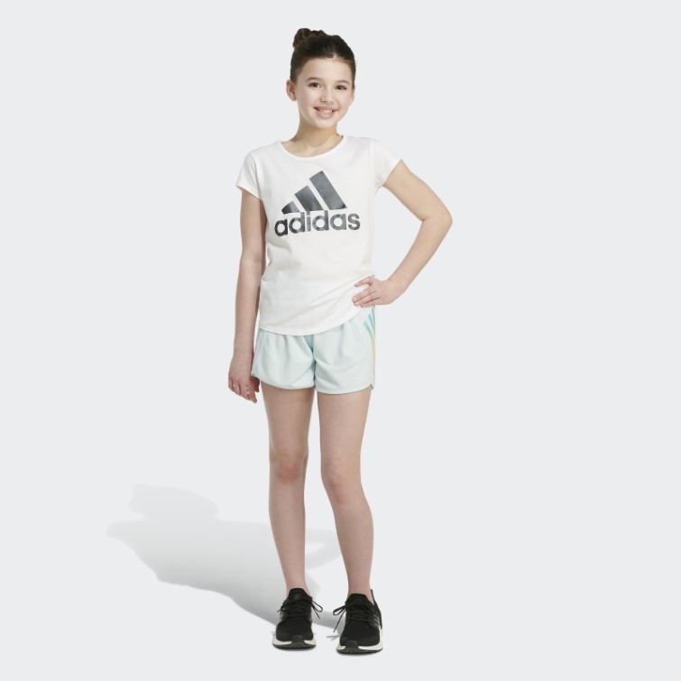 Adidas Short En Maille à Rayures Dégradées Bleu