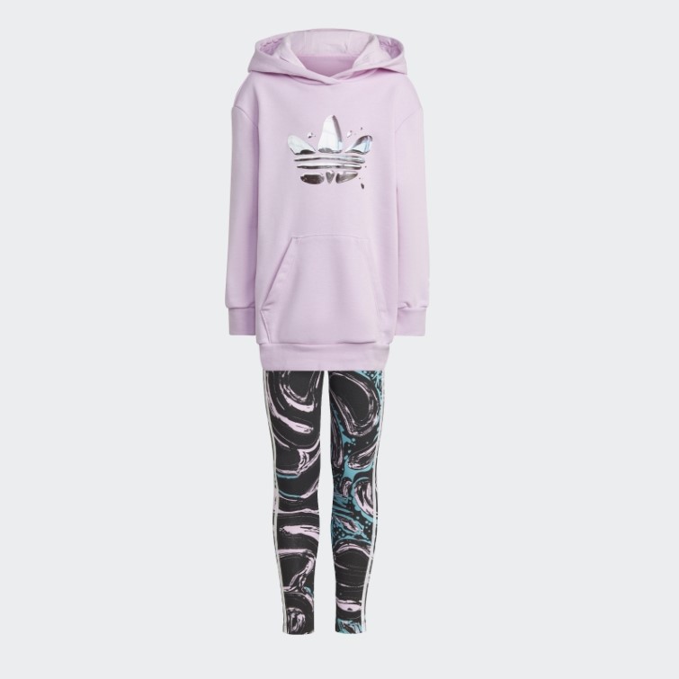 Ensemble De Leggings à Capuche Graphique Adidas Lilas