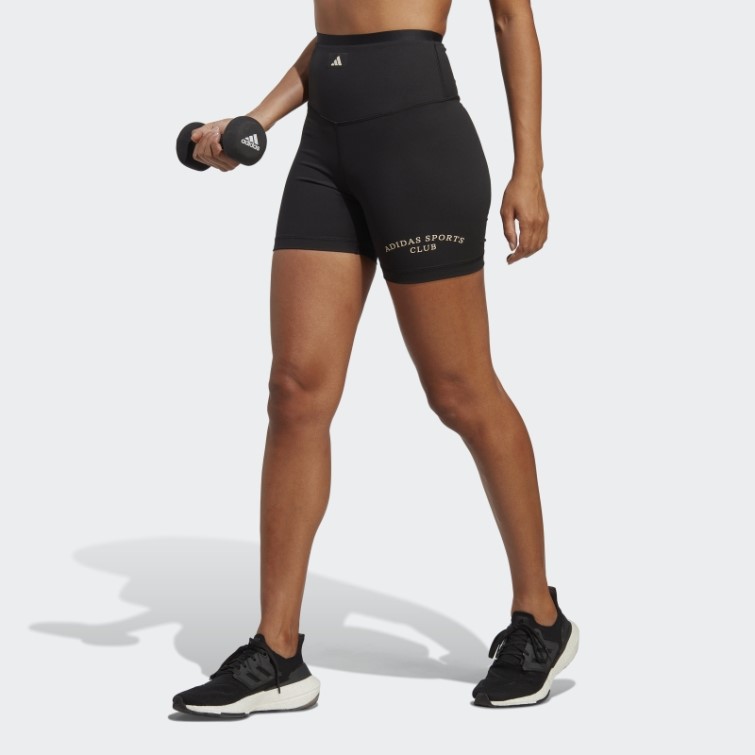 Legging Taille Haute Court Adidas Sports Club Noir