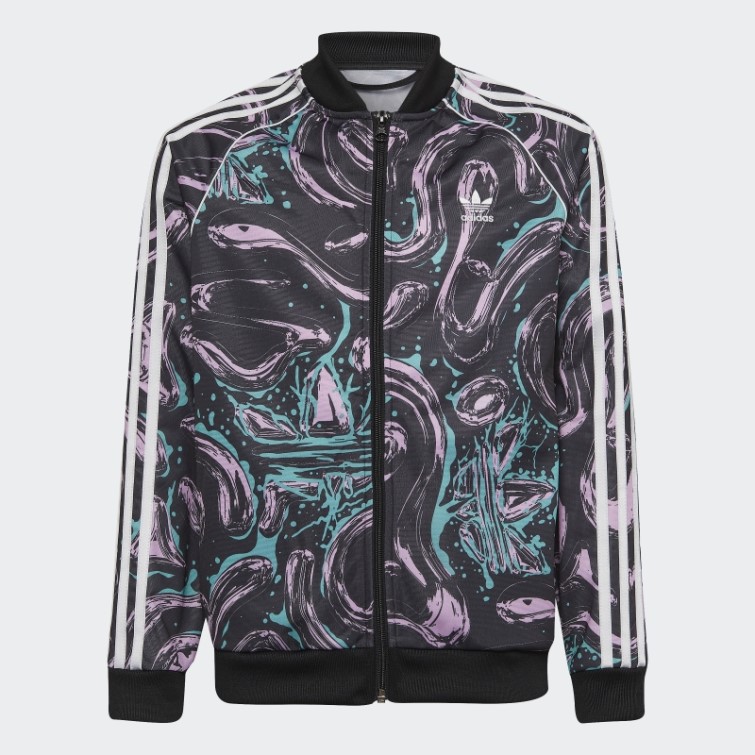 Veste De Survêtement Adidas Allover Print Sst Noire
