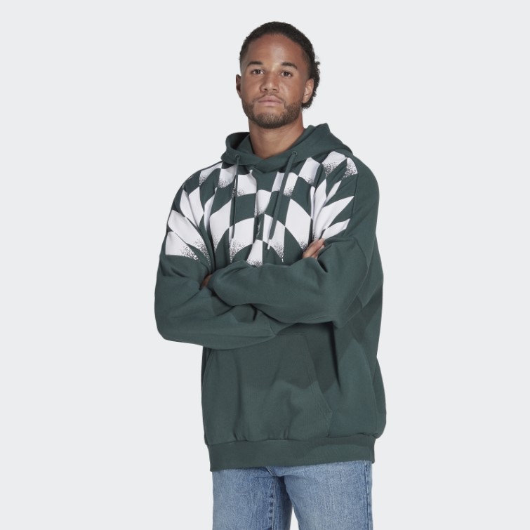 Sweat à Capuche Graphique Adidas Rekive Vert Minéral Chaud