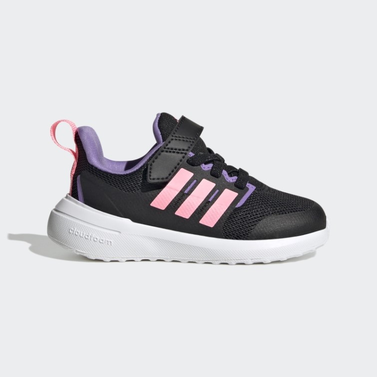 Adidas Fortarun 2.0 Cloudfoam Chaussures à Lacets élastiques Noir