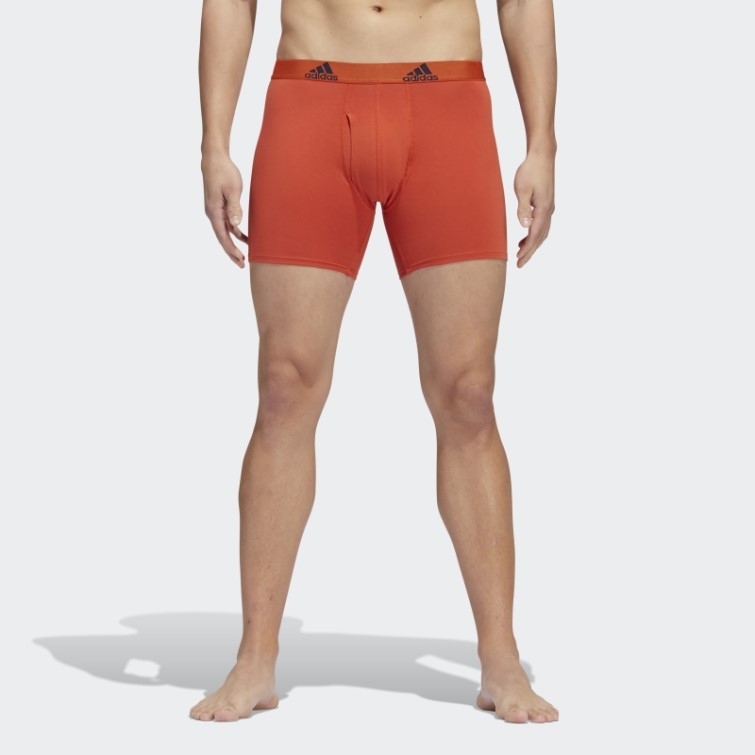 3 Paires De Boxers Bleus En Coton Stretch Adidas