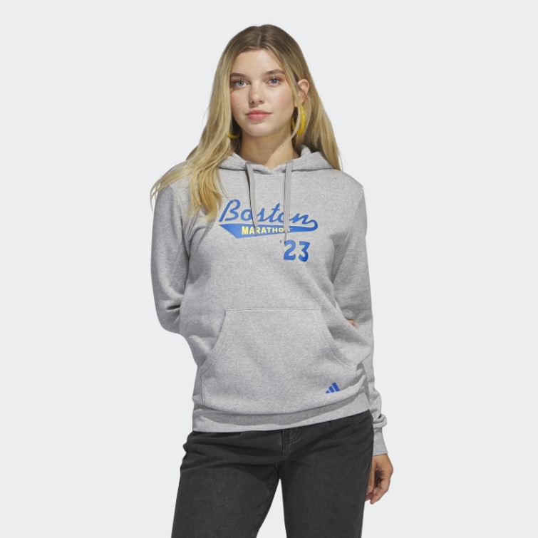 Boston Marathon 2023 Sweat à Capuche Graphique Classique Gris Moyen Adidas