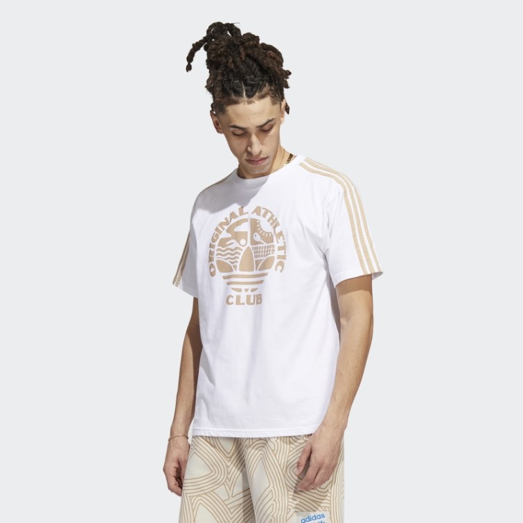 T-shirt à 3 Bandes Adidas Original Athletic Club Blanc