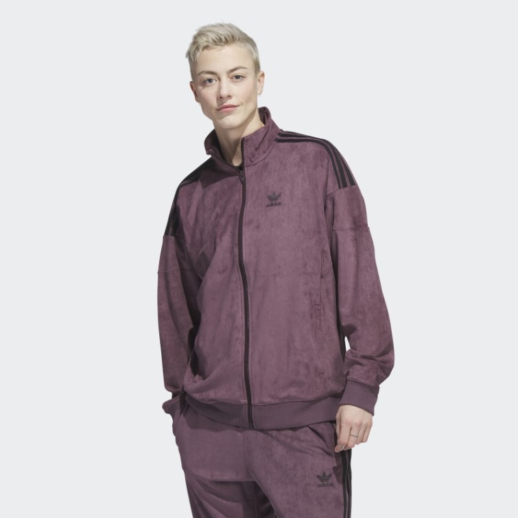Adidas Adicolor Classics Haut De Survêtement En Peluche Bordeaux