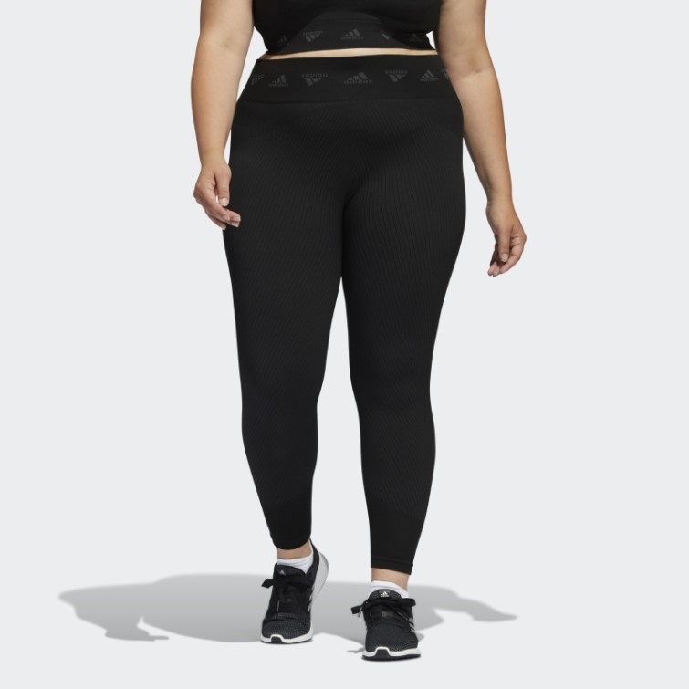 Collants D'entraînement Aeroknit 7/8 Noirs (grande Taille) Adidas