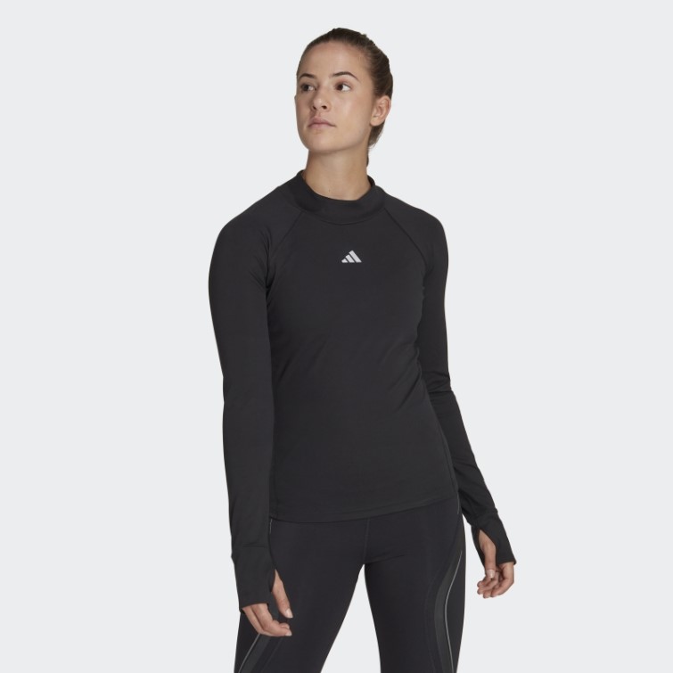 Haut D'entraînement à Manches Longues Adidas Techfit Aeroready Warm Noir