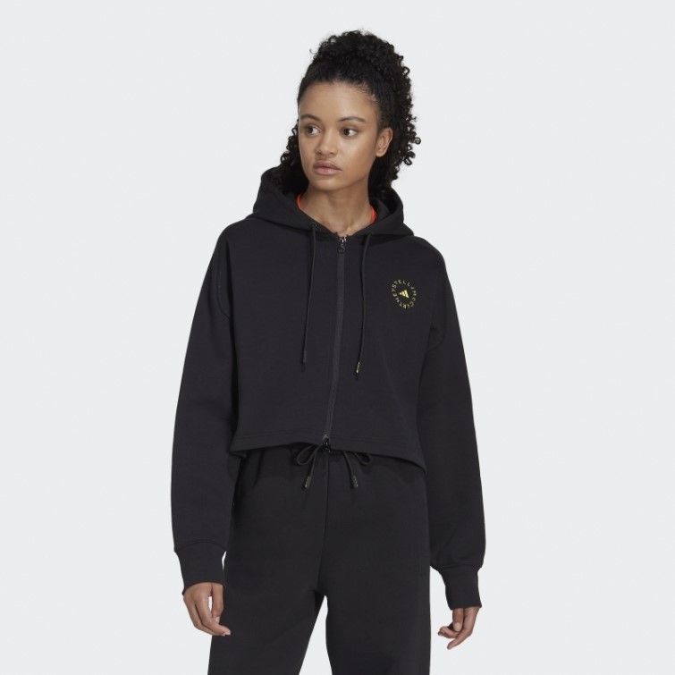 Adidas By Stella Mccartney Cropped Hoodie Noir Fashion