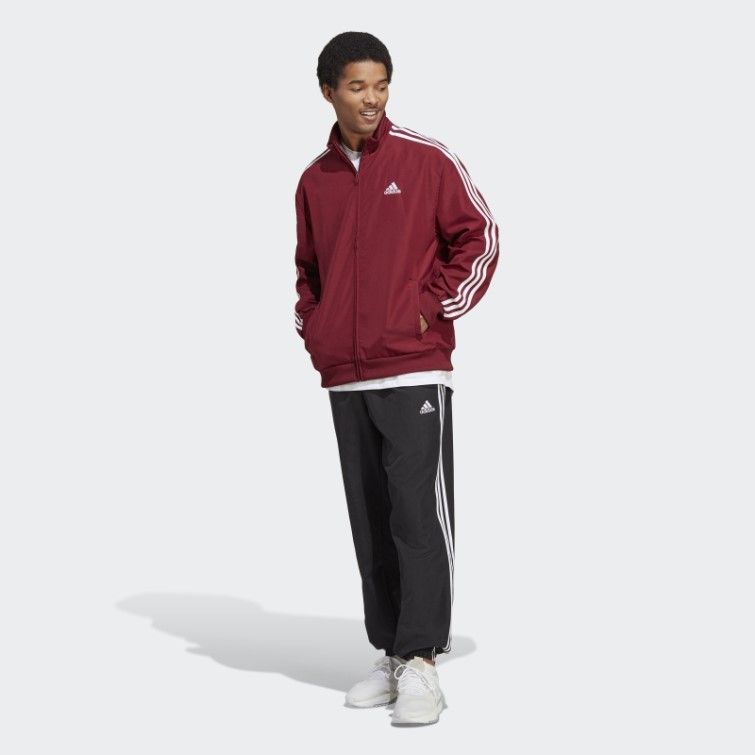 Survêtement Tissé 3 Bandes Adidas Rouge