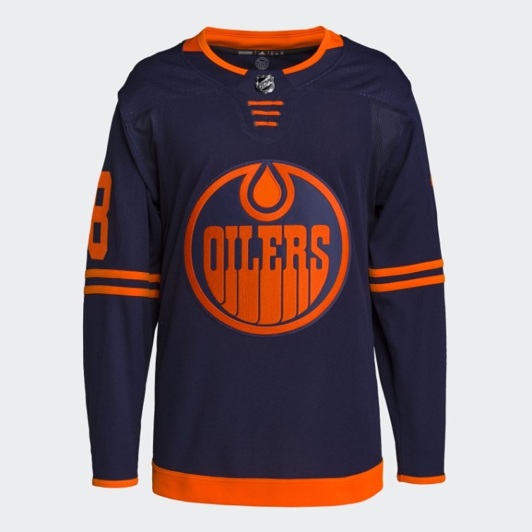 Maillot Adidas Oilers Hyman Third Authentique Bleu Marine
