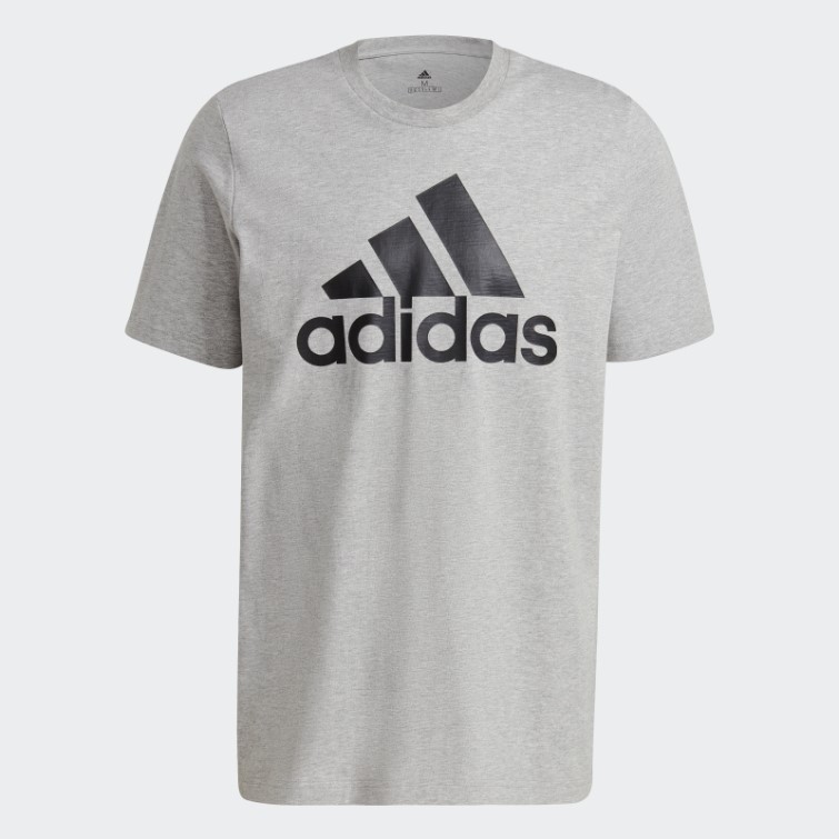Tee Shirt Adidas Essentials Big Logo Gris Moyen