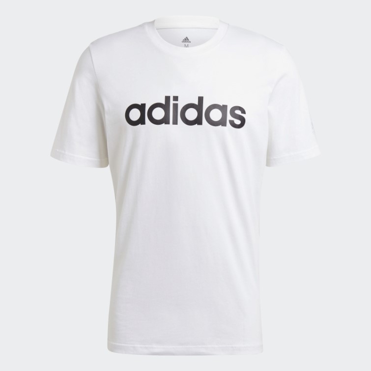 T-shirt Logo Brodé Linéaire Adidas Essentials Blanc